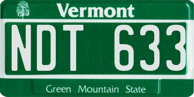 VT license plate NDT633