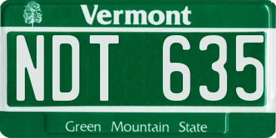 VT license plate NDT635