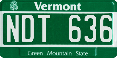 VT license plate NDT636