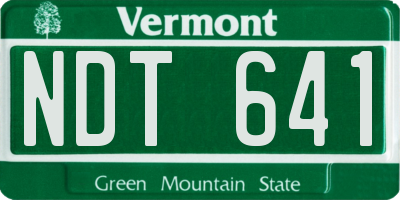 VT license plate NDT641