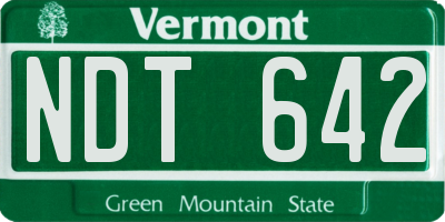 VT license plate NDT642