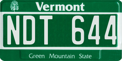 VT license plate NDT644