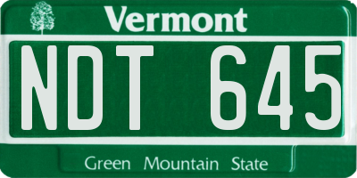 VT license plate NDT645