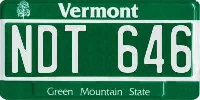VT license plate NDT646