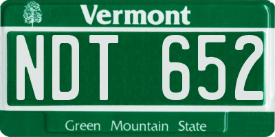 VT license plate NDT652