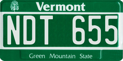 VT license plate NDT655