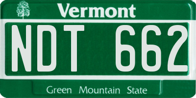 VT license plate NDT662