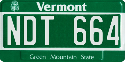 VT license plate NDT664