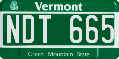 VT license plate NDT665