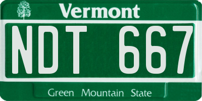 VT license plate NDT667