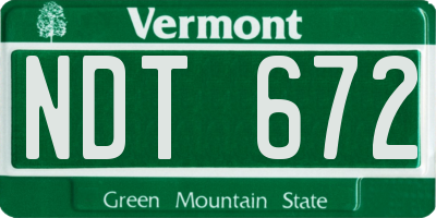 VT license plate NDT672