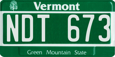 VT license plate NDT673