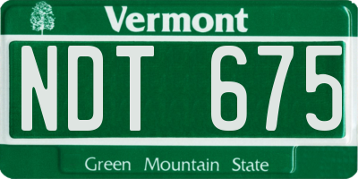 VT license plate NDT675