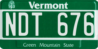 VT license plate NDT676
