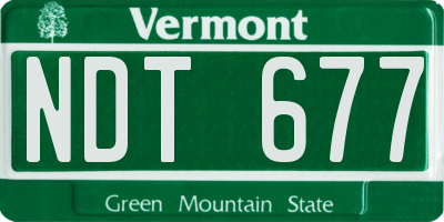 VT license plate NDT677