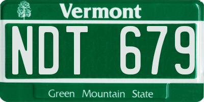 VT license plate NDT679