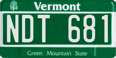 VT license plate NDT681