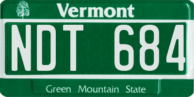 VT license plate NDT684