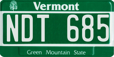 VT license plate NDT685