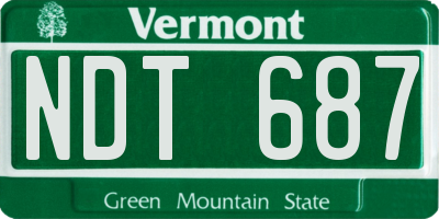 VT license plate NDT687