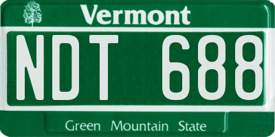 VT license plate NDT688