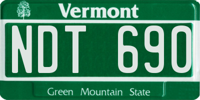 VT license plate NDT690