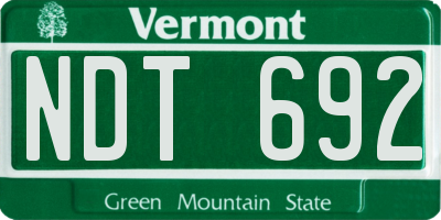 VT license plate NDT692