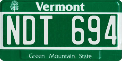 VT license plate NDT694