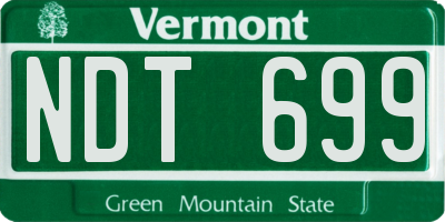 VT license plate NDT699