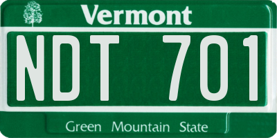 VT license plate NDT701