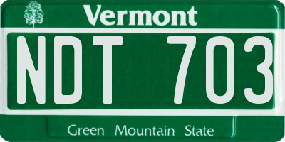 VT license plate NDT703