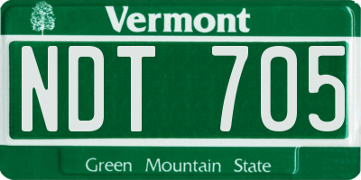 VT license plate NDT705
