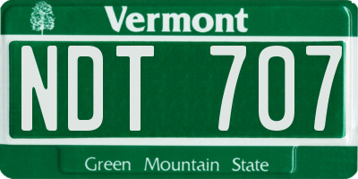 VT license plate NDT707