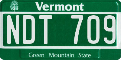 VT license plate NDT709