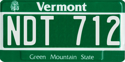 VT license plate NDT712