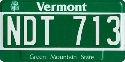 VT license plate NDT713