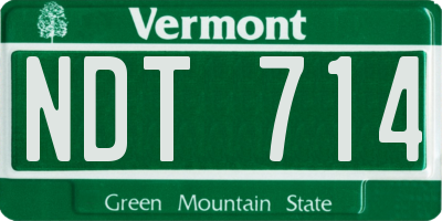 VT license plate NDT714