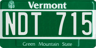 VT license plate NDT715
