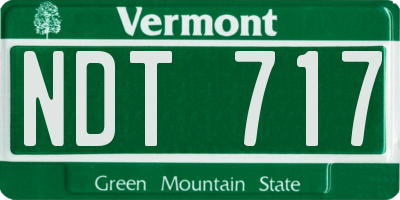 VT license plate NDT717