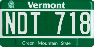 VT license plate NDT718
