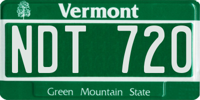 VT license plate NDT720