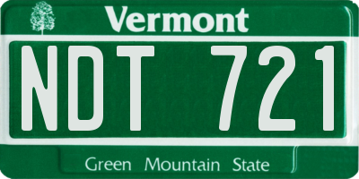 VT license plate NDT721