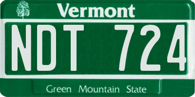 VT license plate NDT724