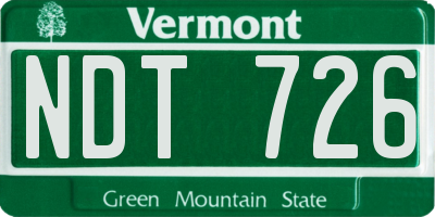 VT license plate NDT726