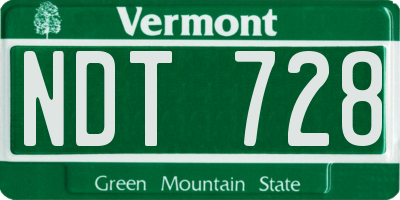 VT license plate NDT728