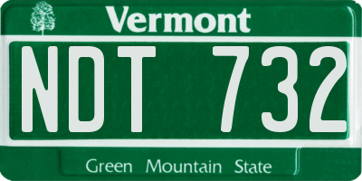 VT license plate NDT732