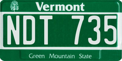 VT license plate NDT735
