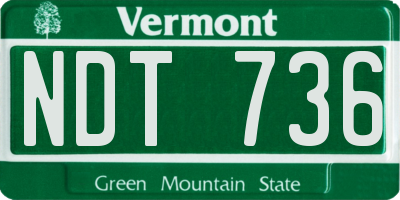 VT license plate NDT736