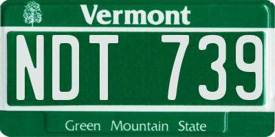 VT license plate NDT739