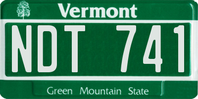 VT license plate NDT741
